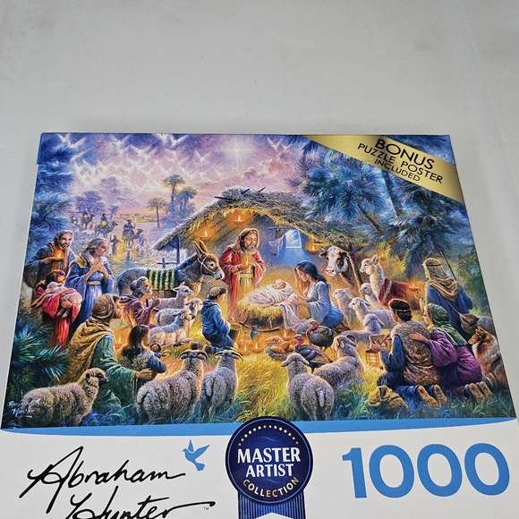 New Rose Art #6400ZZAU Abraham Hunter Master Artist 1000 Pieces Nativity Puzzle - Picture 3 of 8